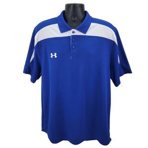 Under Armour Clutch II Polo Shirt Men's XL Blue Short Sleeve Golf Heatgear Loose